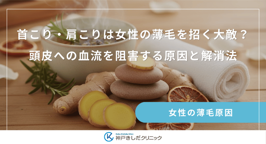 首こり・肩こりは女性の薄毛を招く大敵?頭皮への血流を阻害する原因と解消法