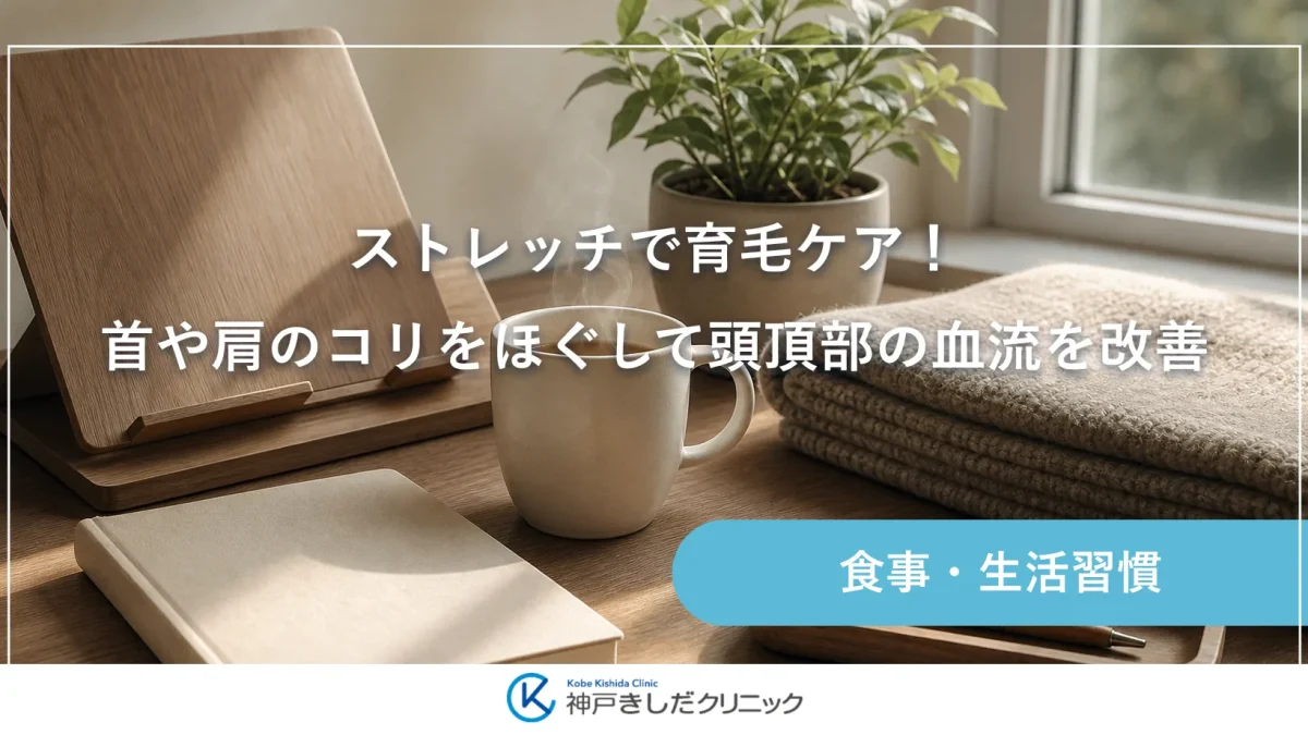窓辺のデスクに木製のブックスタンドとノート、湯気の立つマグカップ、たたんだひざ掛けが並ぶ静かな静物イメージ