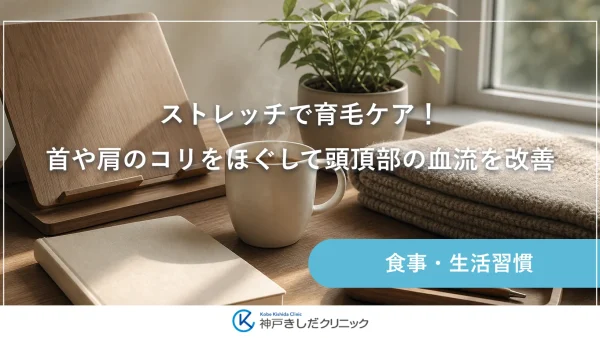 ストレッチで育毛ケア！首や肩のコリをほぐして頭頂部の血流を改善