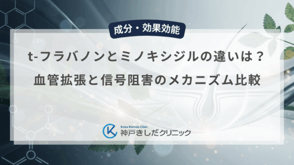 t-フラバノンとミノキシジルの違いは？血管拡張と信号阻害のメカニズム比較