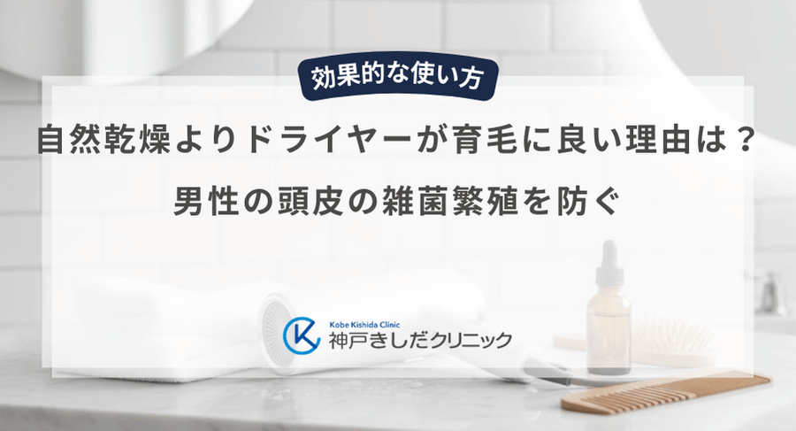 自然乾燥よりドライヤーが育毛に良い理由は？男性の頭皮の雑菌繁殖を防ぐ