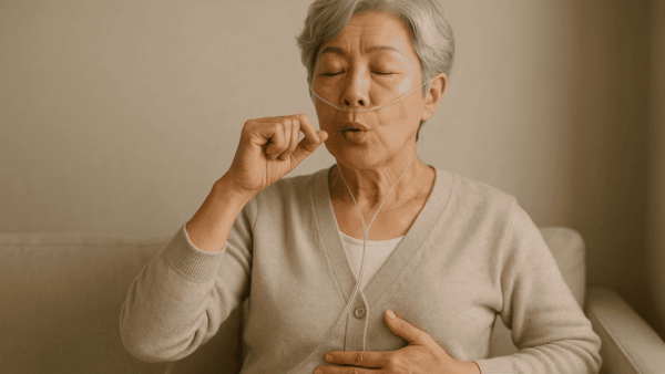 在宅酸素中の息苦しさを楽にする呼吸法｜腹式呼吸・口すぼめ呼吸のコツ