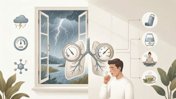 台風や雨の日に喘息が悪化するのはなぜ？気象病による咳の原因と対処法