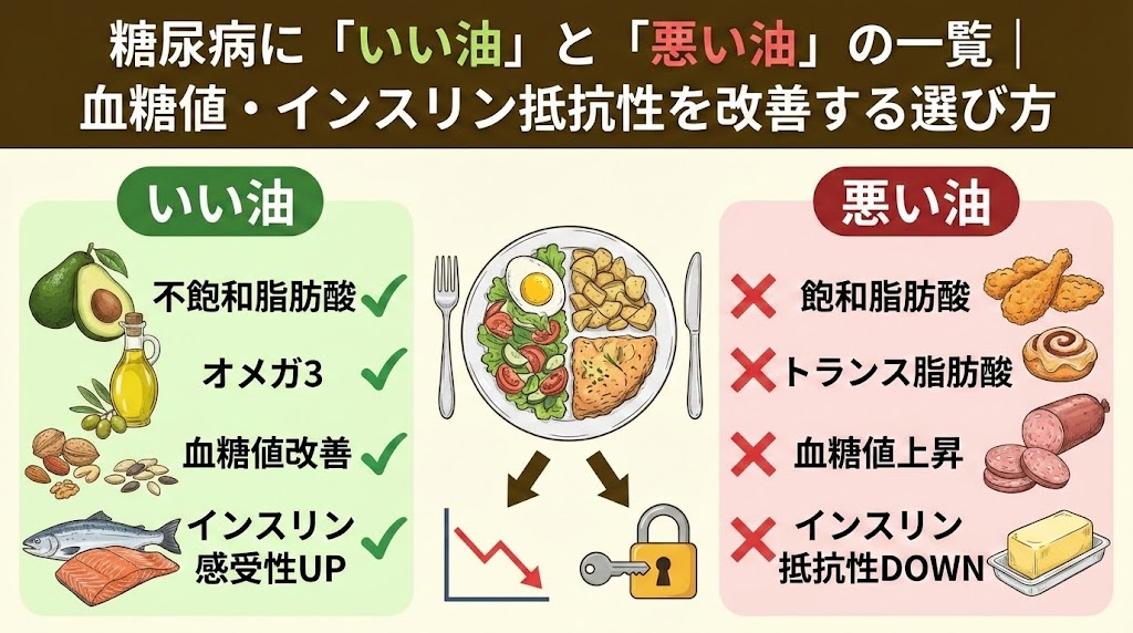 糖尿病に「いい油」と「悪い油」の一覧|血糖値・インスリン抵抗性を改善する選び方