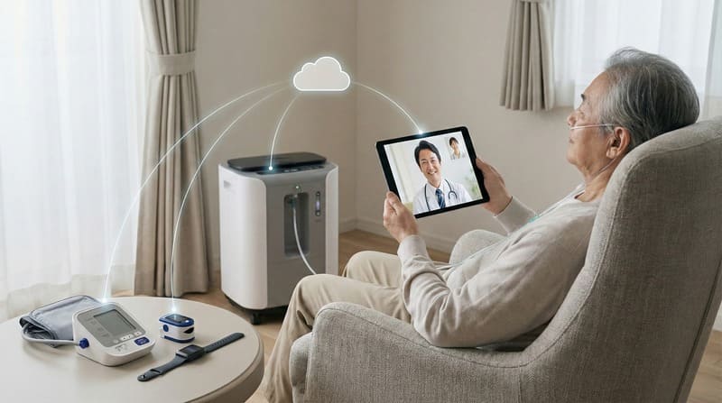 在宅酸素療法（HOT）とオンライン診療｜通院負担を減らす「遠隔モニタリング」の活用