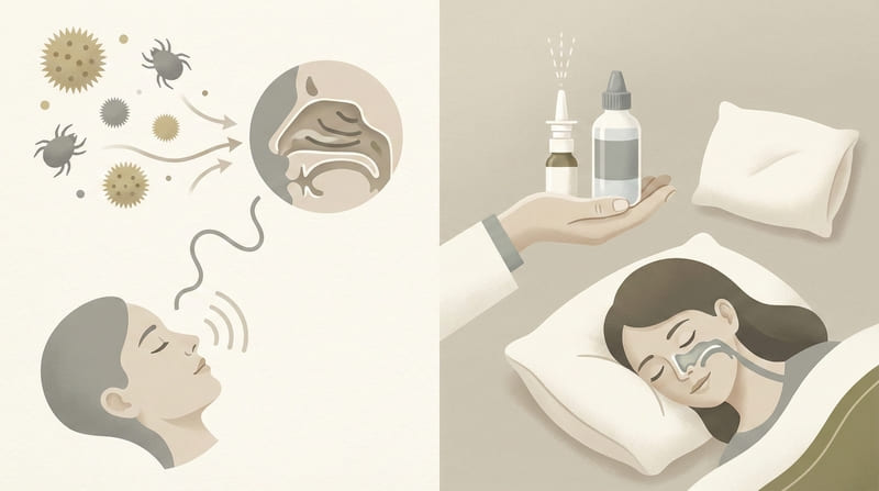 アレルギー性鼻炎がいびきの原因に？鼻づまりを解消して朝まで快眠する対策と治療