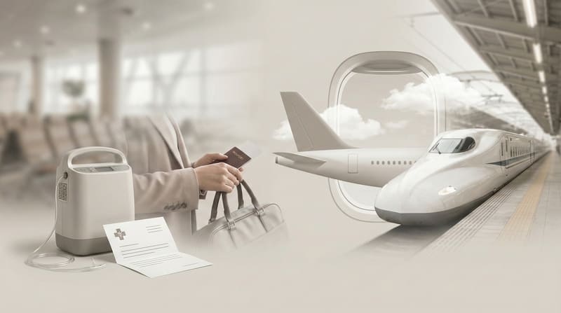 在宅酸素療法（HOT）での旅行ガイド｜飛行機・新幹線の搭乗手続きと診断書の準備