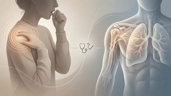 咳をすると肩が痛いのはなぜ?筋肉痛と危険な肺の病気(放散痛)の見分け方