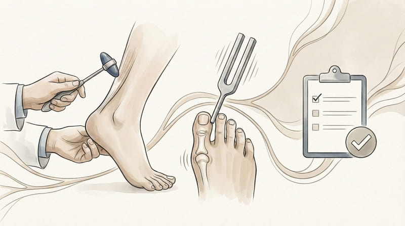 【DPNチェック】糖尿病性神経障害の早期発見リスト|アキレス腱反射や振動覚検査とは