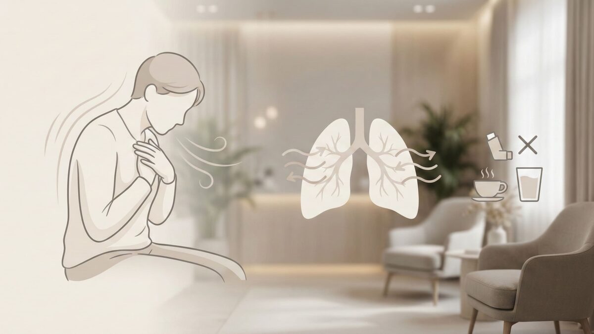 咳発作が止まらない時のパニック対処法|吸入器がない場合の呼吸法と姿勢