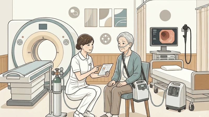 在宅酸素療法（HOT）中のMRI・胃カメラ検査はどうする？他科受診時の注意点と機器の持ち込み