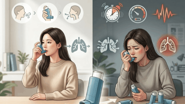 喘息の発作止め吸入薬（SABA・β2刺激薬）の正しい使い方と「使いすぎ（依存）」の危険性