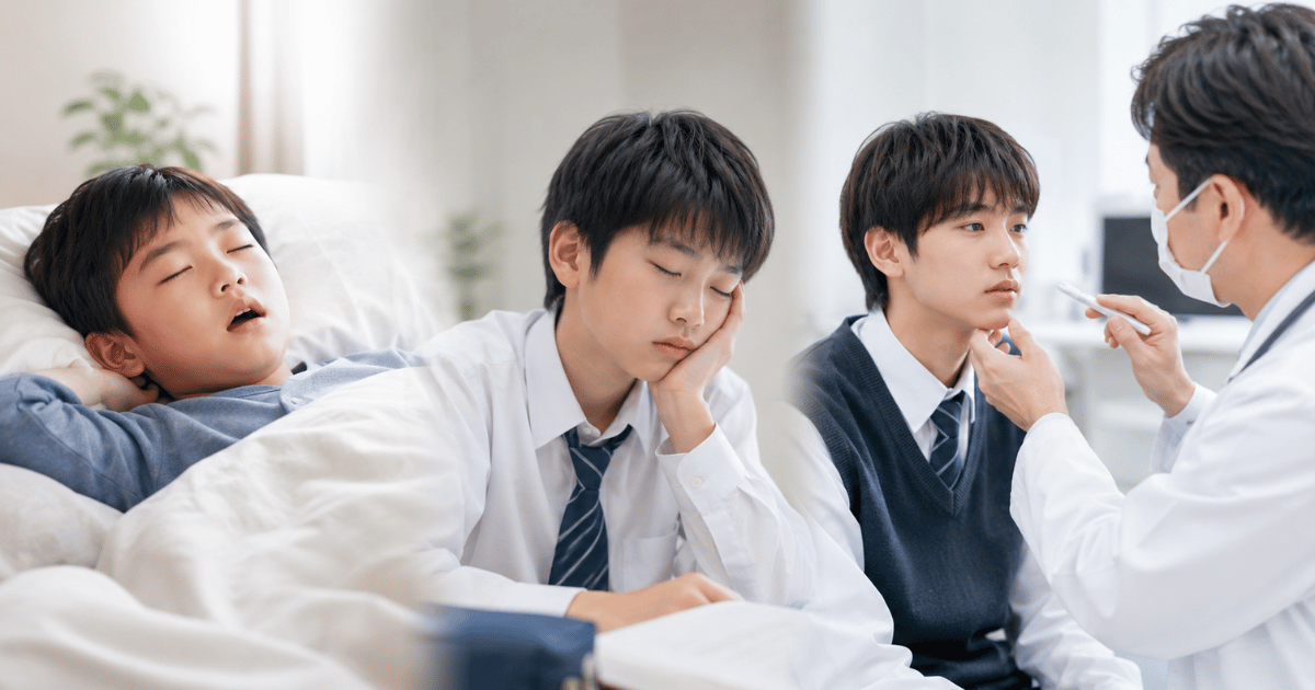 子供の睡眠時無呼吸症候群|小学生・中学生・高校生の年代別の症状と治療法