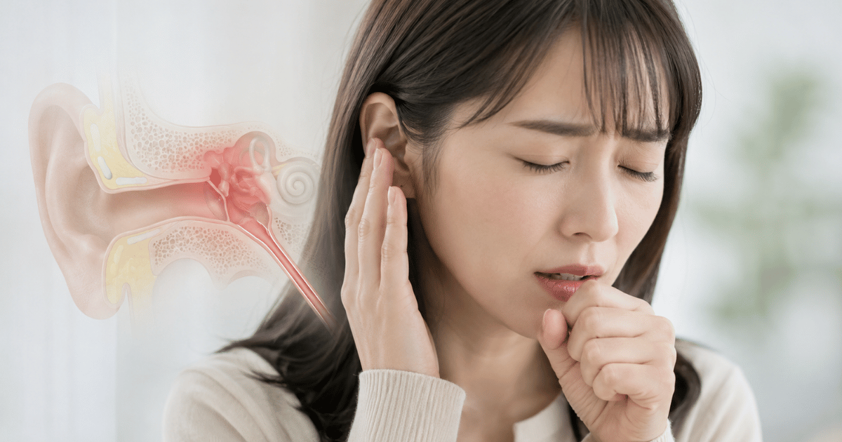 長引く咳で耳が痛い・耳が詰まる原因は？耳管への負担と中耳炎のサイン