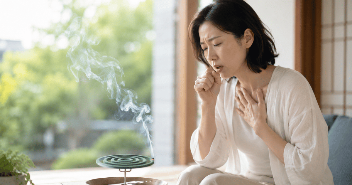夏場は要注意！蚊取り線香の煙や成分で咳が止まらない・喘息が悪化する理由