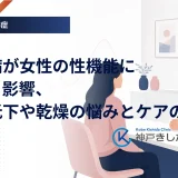 糖尿病のある女性が性欲低下や膣の乾燥について診察室で医師に相談している様子を表したイラスト